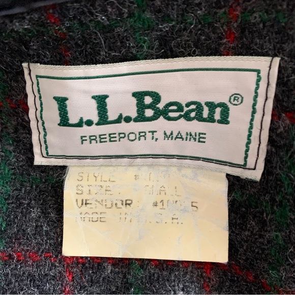Vintage L.L. Bean Men’s Wool Plaid Cape Style Cape Style Shirt Jacket Size S - Picture 9 of 9
